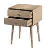 Nali Bedside Nightstand Table 2 Drawers Sandblasted Washed Ash White Mango Wood Brass Knobs By The Urban Port