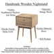 Nali Bedside Nightstand Table 2 Drawers Sandblasted Washed Ash White Mango Wood Brass Knobs By The Urban Port