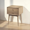 Nali Bedside Nightstand Table 2 Drawers Sandblasted Washed Ash White Mango Wood Brass Knobs By The Urban Port