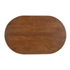 Leeds Coffee Table | 38’’ Handmade Walnut Brown Mango Wood Oval Top | Round Ball and Cone Base By The Urban Port UPT-326715