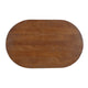 Leeds Coffee Table | 38’’ Handmade Walnut Brown Mango Wood Oval Top | Round Ball and Cone Base By The Urban Port UPT-326715