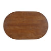 Leeds Coffee Table | 38" Handmade Walnut Brown Mango Wood Oval Top | Round Ball and Cone Base By The Urban Port