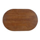 Leeds Coffee Table | 38" Handmade Walnut Brown Mango Wood Oval Top | Round Ball and Cone Base By The Urban Port