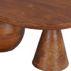 Leeds Coffee Table | 38’’ Handmade Walnut Brown Mango Wood Oval Top | Round Ball and Cone Base By The Urban Port UPT-326715