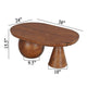 Leeds Coffee Table | 38’’ Handmade Walnut Brown Mango Wood Oval Top | Round Ball and Cone Base By The Urban Port UPT-326715