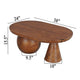 Leeds Coffee Table | 38" Handmade Walnut Brown Mango Wood Oval Top | Round Ball and Cone Base By The Urban Port