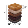 Zyra 18 Inch Side End Table Sculptural Stacked Design Mango and Acacia Wood Artisanship Brown By The Urban Port