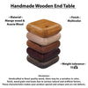 Zyra 18 Inch Side End Table Sculptural Stacked Design Mango and Acacia Wood Artisanship Brown By The Urban Port
