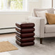 Zyra 18" Side End Table | Sculptural Stacked Design |  Dark Cherry Brown Acacia Wood By The Urban Port