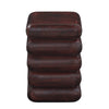 Zyra 18" Side End Table | Sculptural Stacked Design |  Dark Cherry Brown Acacia Wood By The Urban Port