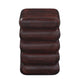 Zyra 18" Side End Table | Sculptural Stacked Design |  Dark Cherry Brown Acacia Wood By The Urban Port