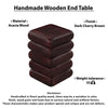Zyra 18" Side End Table | Sculptural Stacked Design |  Dark Cherry Brown Acacia Wood By The Urban Port