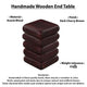 Zyra 18" Side End Table | Sculptural Stacked Design |  Dark Cherry Brown Acacia Wood By The Urban Port