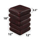 Zyra 18" Side End Table | Sculptural Stacked Design |  Dark Cherry Brown Acacia Wood By The Urban Port