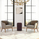 Zyra 18" Side End Table | Sculptural Stacked Design |  Dark Cherry Brown Acacia Wood By The Urban Port
