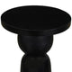 Tia 12 Inch Round Side End Table with Turned Pedestal Base, Mango Wood in Matte Black Finish By The Urban Port