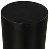 Tia 12 Inch Round Side End Table with Turned Pedestal Base, Mango Wood in Matte Black Finish By The Urban Port