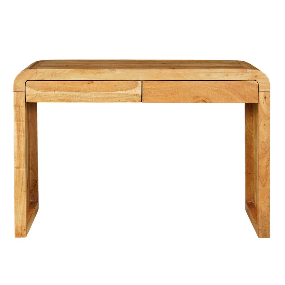 Arlow Console Table | 43" Wide Top | Handcrafted Natural Brown Acacia Wood | Dual Drawer Storage By The Urban Port
