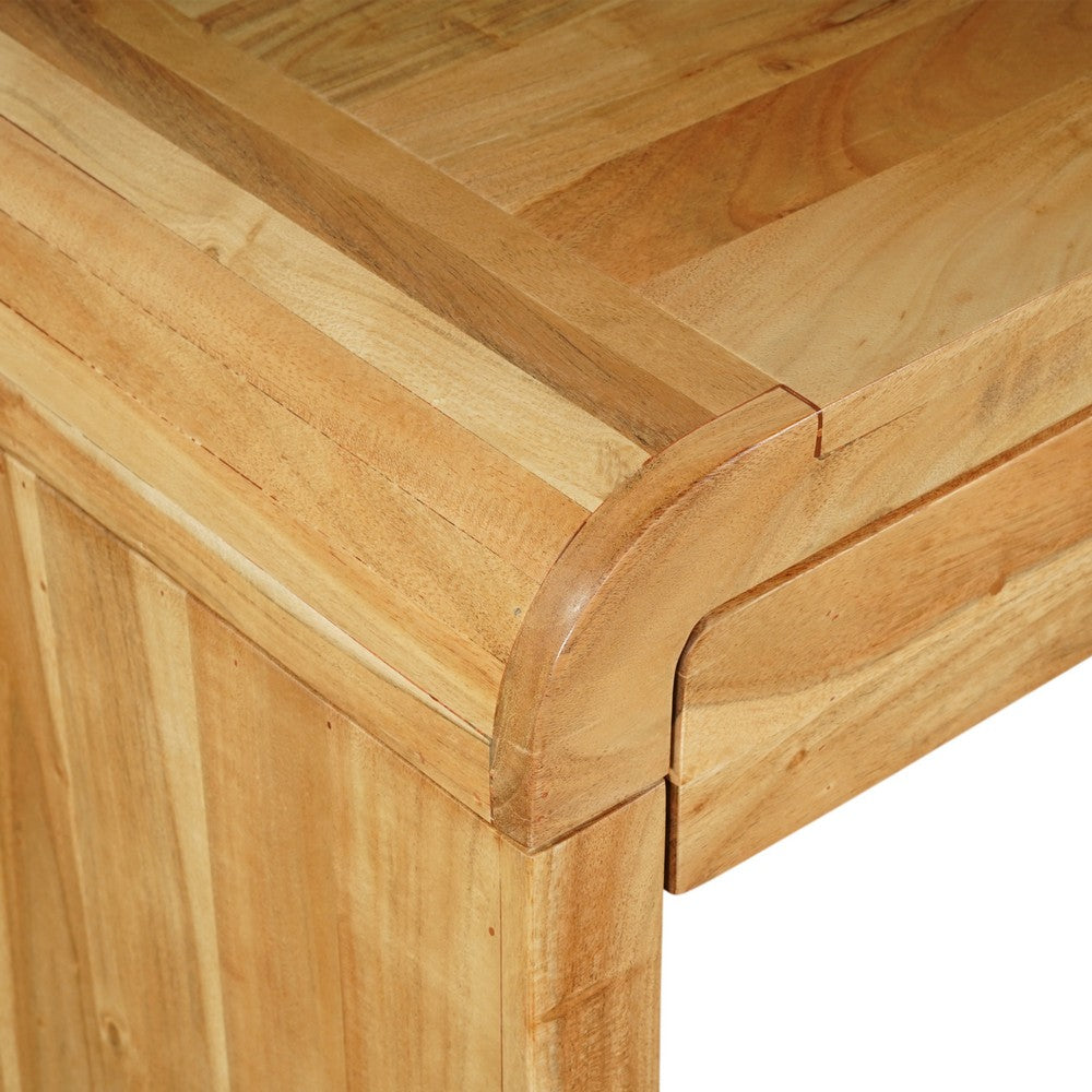Arlow Console Table | 43" Wide Top | Handcrafted Natural Brown Acacia Wood | Dual Drawer Storage By The Urban Port