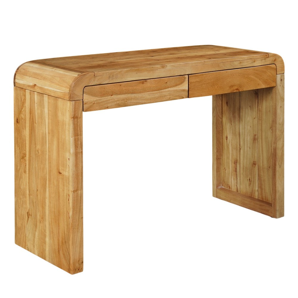 Arlow Console Table | 43" Wide Top | Handcrafted Natural Brown Acacia Wood | Dual Drawer Storage By The Urban Port