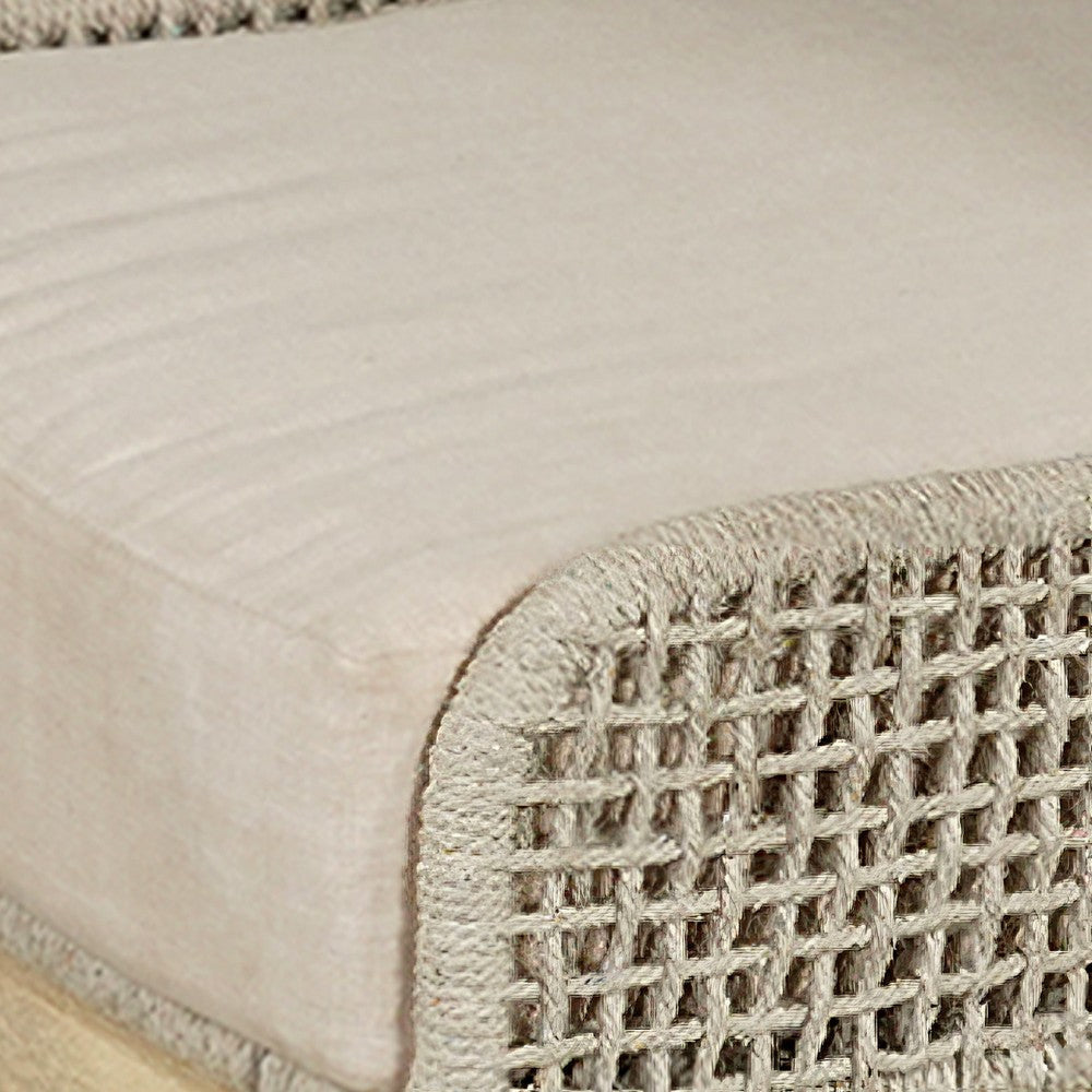 Avira Dining Chair | Handcrafted Mango Wood | Cotton Rope Weaving | Beige Cushion By The Urban Port