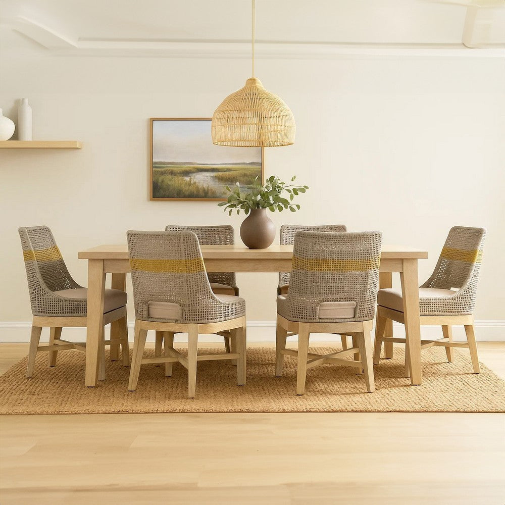 Avira Dining Chair | Handcrafted Mango Wood | Cotton Rope Weaving | Beige Cushion By The Urban Port