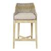 Avira 30 Inch Barstool Chair | Handcrafted Mango Wood | Cotton Rope Weaving | Beige Cushion By The Urban Port UPT-327534