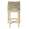Avira 30 Inch Barstool Chair | Handcrafted Mango Wood | Cotton Rope Weaving | Beige Cushion By The Urban Port UPT-327534