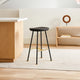 Elira 24" Backless Counter Barstool | Mango Wood Saddle Seat | Black Iron Legs | Gold Footrest By The Urban Port