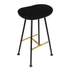Elira 24" Backless Counter Barstool | Mango Wood Saddle Seat | Black Iron Legs | Gold Footrest By The Urban Port