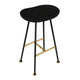 Elira 24" Backless Counter Barstool | Mango Wood Saddle Seat | Black Iron Legs | Gold Footrest By The Urban Port