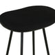 Elira 24" Backless Counter Barstool | Mango Wood Saddle Seat | Black Iron Legs | Gold Footrest By The Urban Port