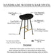 Elira 24" Backless Counter Barstool | Mango Wood Saddle Seat | Black Iron Legs | Gold Footrest By The Urban Port