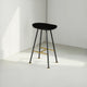 Elira 24" Backless Counter Barstool | Mango Wood Saddle Seat | Black Iron Legs | Gold Footrest By The Urban Port