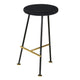 Elira 24.5 Backless Barstool with Round Mango Wood Seat | PVD Coating | Black Iron Legs | Gold Footrest By The Urban Port UPT-327536