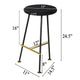 Elira 24.5 Backless Barstool with Round Mango Wood Seat | PVD Coating | Black Iron Legs | Gold Footrest By The Urban Port UPT-327536