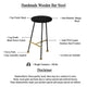 Elira 24.5 Backless Barstool with Round Mango Wood Seat | PVD Coating | Black Iron Legs | Gold Footrest By The Urban Port UPT-327536