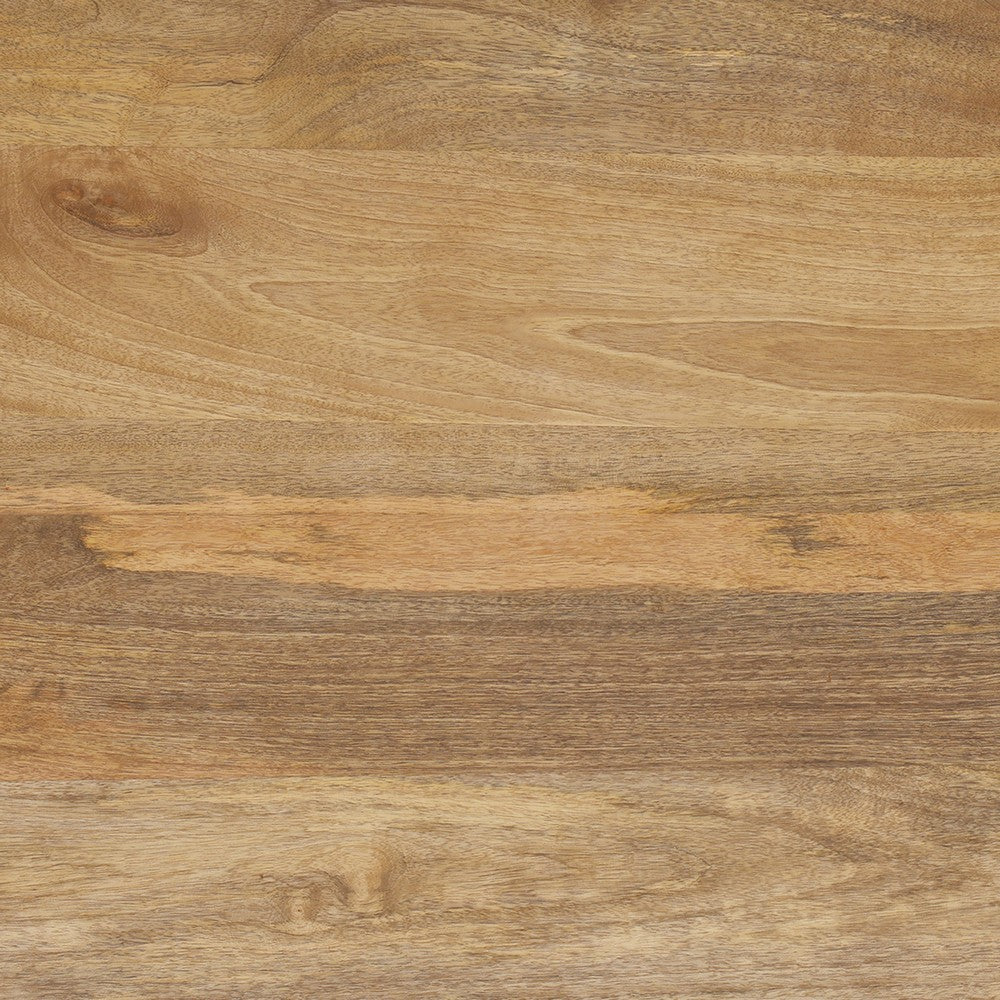 Marlon 48’’ Coffee Table | Handmade Aluminum Cast Black Frame | Natural Brown Solid Mango Wood Top By The Urban Port UPT-327662