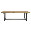 Marlon 48’’ Coffee Table | Handmade Aluminum Cast Black Frame | Natural Brown Solid Mango Wood Top By The Urban Port UPT-327662