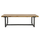 Marlon 48’’ Coffee Table | Handmade Aluminum Cast Black Frame | Natural Brown Solid Mango Wood Top By The Urban Port UPT-327662