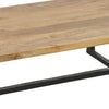 Marlon 48’’ Coffee Table | Handmade Aluminum Cast Black Frame | Natural Brown Solid Mango Wood Top By The Urban Port UPT-327662