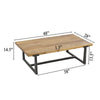 Marlon 48’’ Coffee Table | Handmade Aluminum Cast Black Frame | Natural Brown Solid Mango Wood Top By The Urban Port UPT-327662