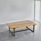 Marlon 48" Coffee Table | Handmade Aluminum Cast Black Frame | Natural Brown Solid Mango Wood Top By The Urban Port