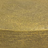 Antique Brass Coffee Table 36 Inch Round Bowl Base with Hand Etched Texture By The Urban Port UPT-327663