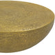 Antique Brass Coffee Table 36 Inch Round Bowl Base with Hand Etched Texture By The Urban Port UPT-327663