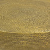 Antique Brass Coffee Table 36 Inch Round Bowl Base with Hand Etched Texture By The Urban Port UPT-327663