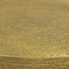 Antique Brass Coffee Table 36 Inch Round Bowl Base with Hand Etched Texture By The Urban Port UPT-327663