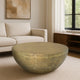 Antique Brass Coffee Table 36 Inch Round Bowl Base with Hand Etched Texture By The Urban Port UPT-327663