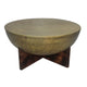 Arden Coffee Table | Round Hammered Metal Top | Mango Wood Base| Antique Brass By The Urban Port