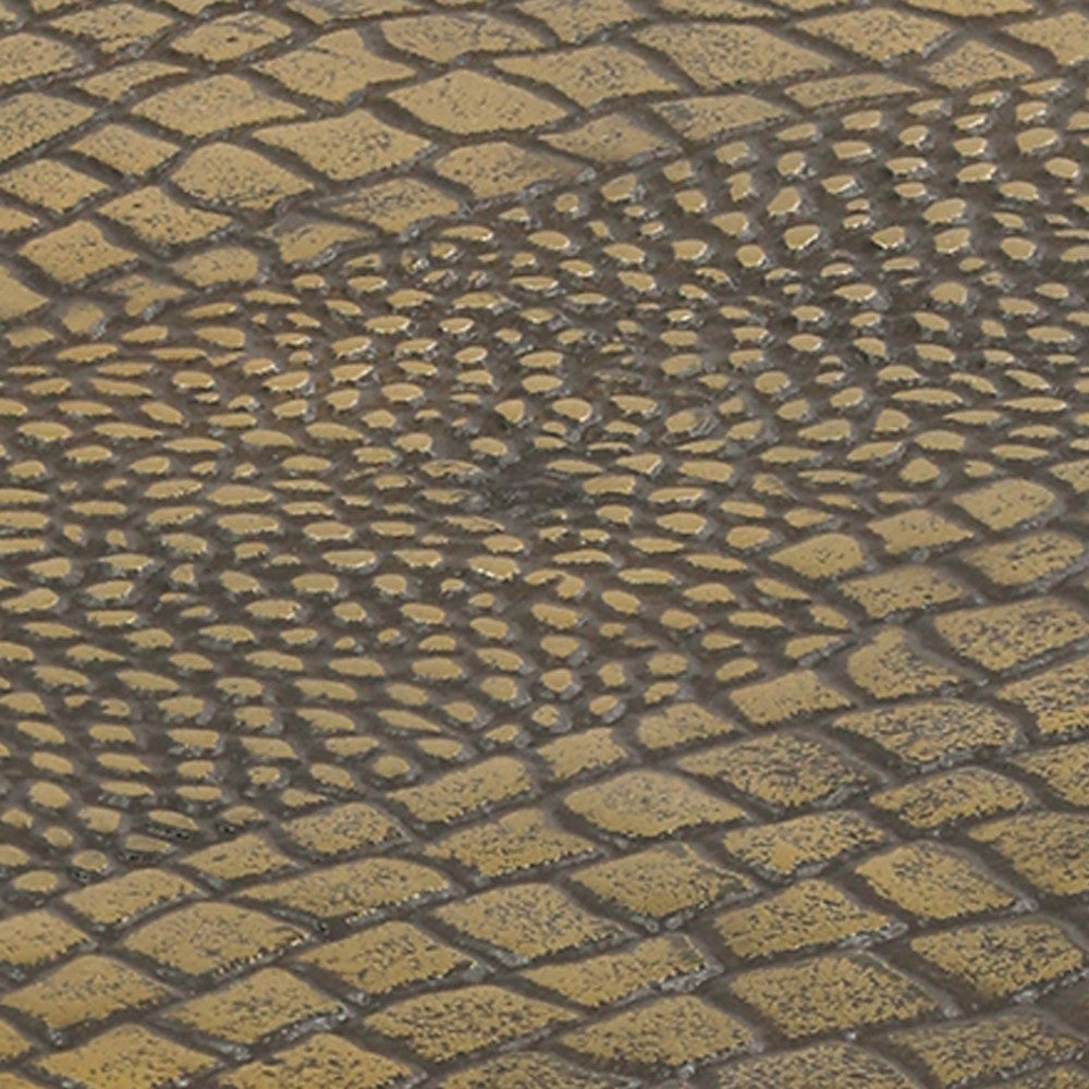 Zavra 21.5" Side End Drink Table | Aluminum Cast Craftmanship I Antique Brass with Crocodile Pattern By The Urban Port